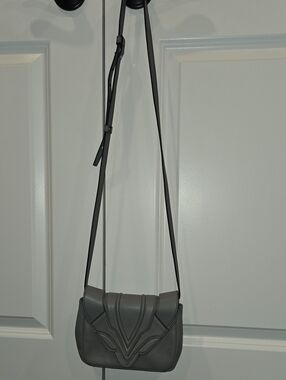 Structured Gray Crossbody Bag with Adjustable Strap